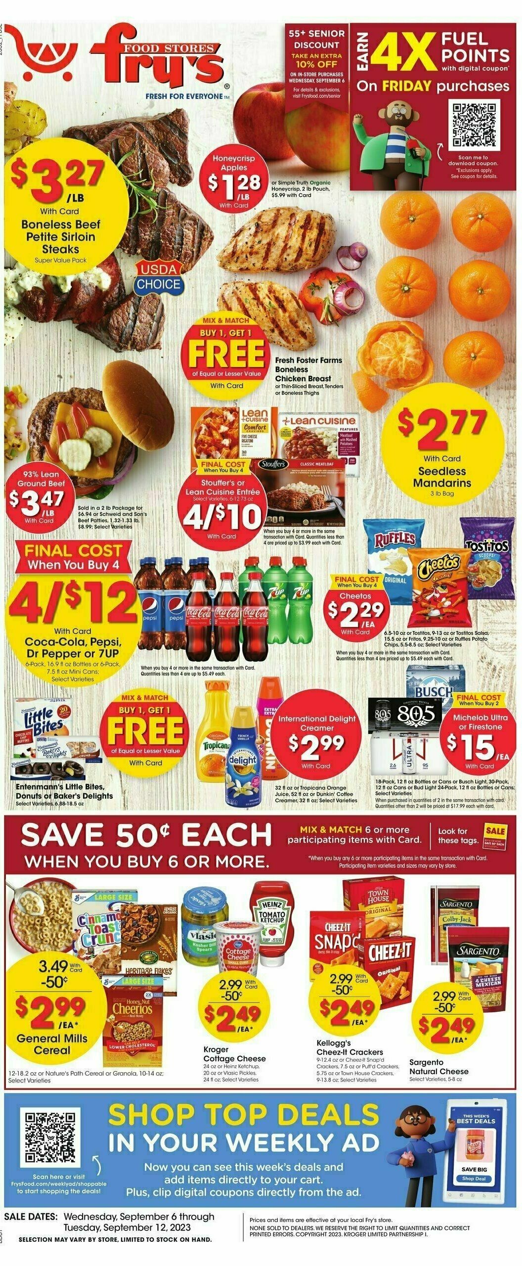 Fry's Food Weekly Ad from September 6