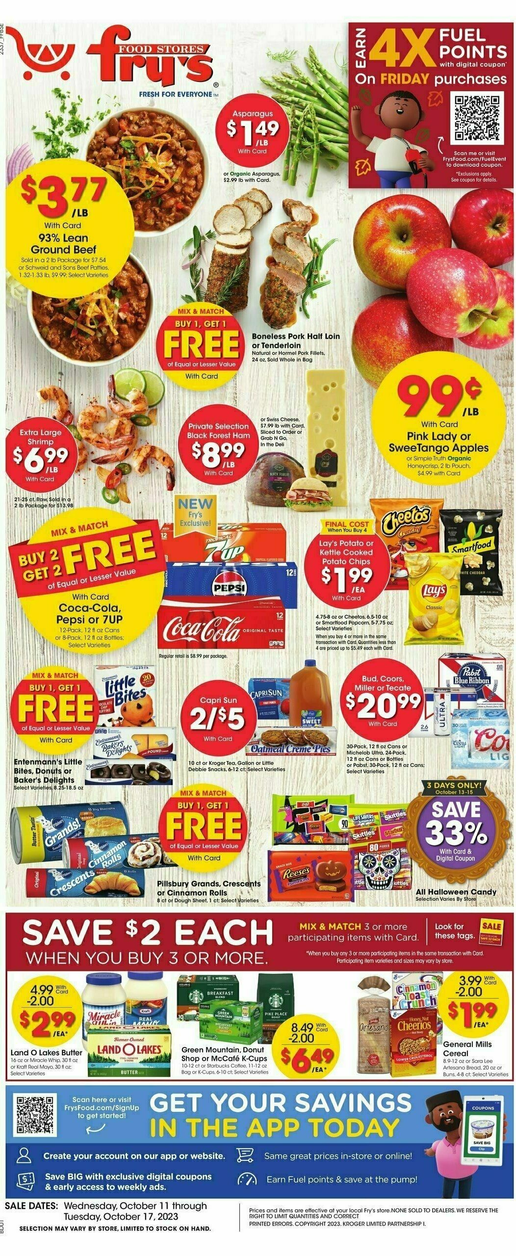 Fry's Food Weekly Ad from October 11