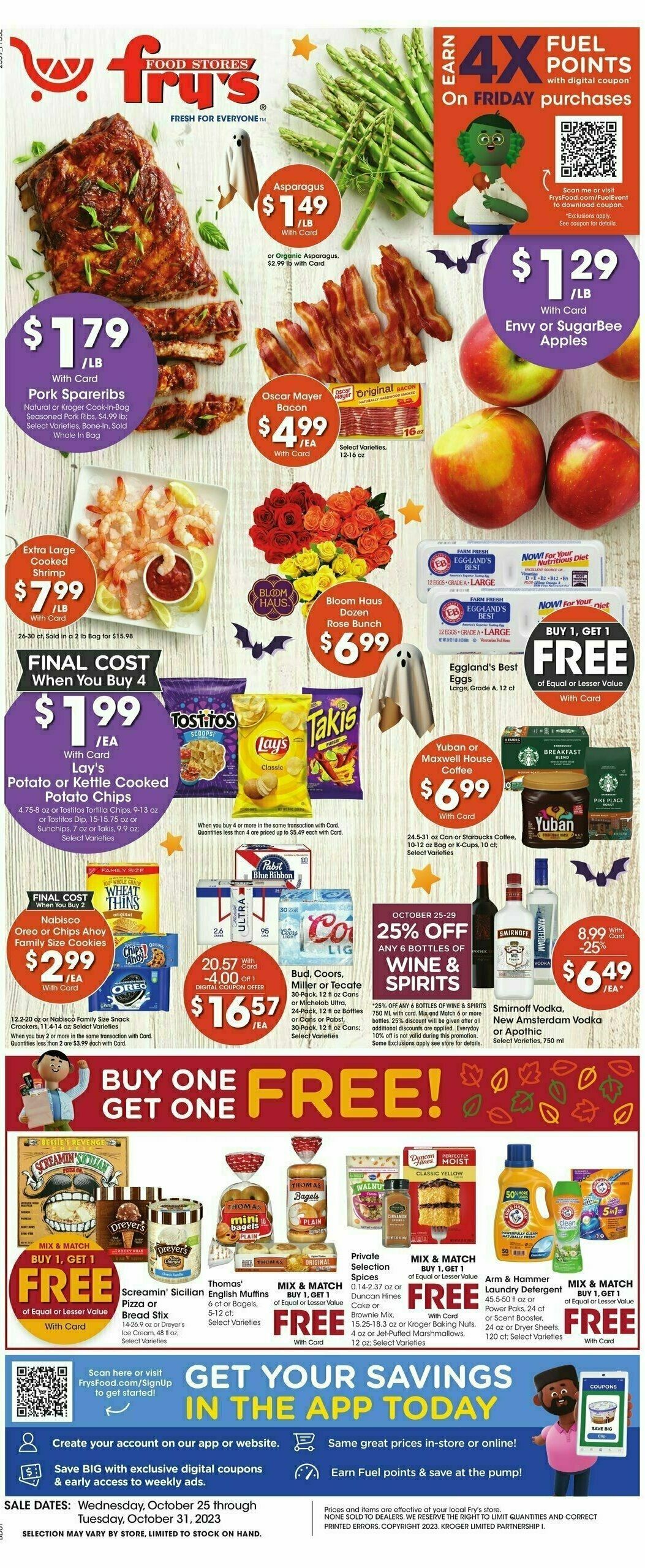 Fry's Food Weekly Ad from October 25