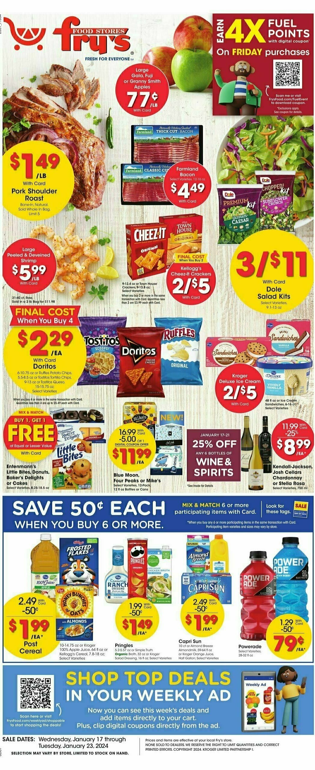 Fry's Food Weekly Ad from January 17