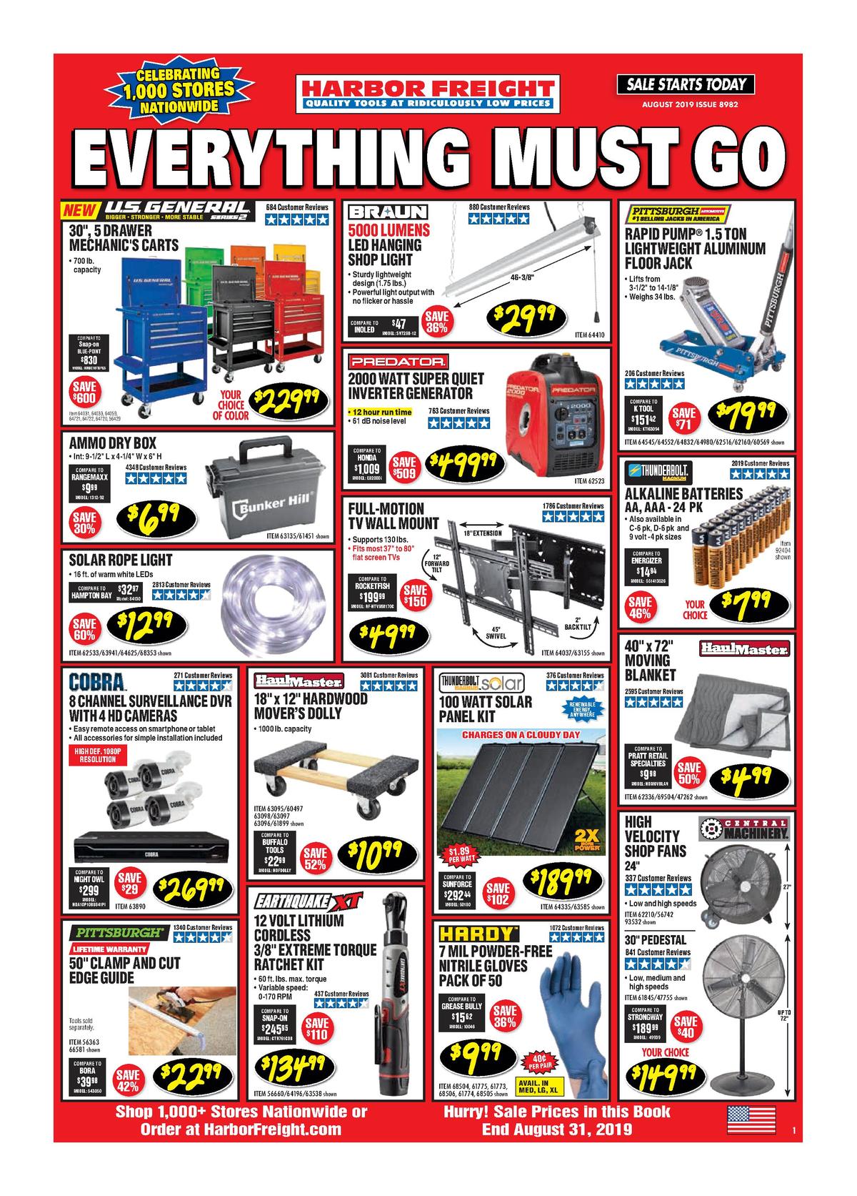 Harbor Freight Tools Best Offers & Special Buys from August 1