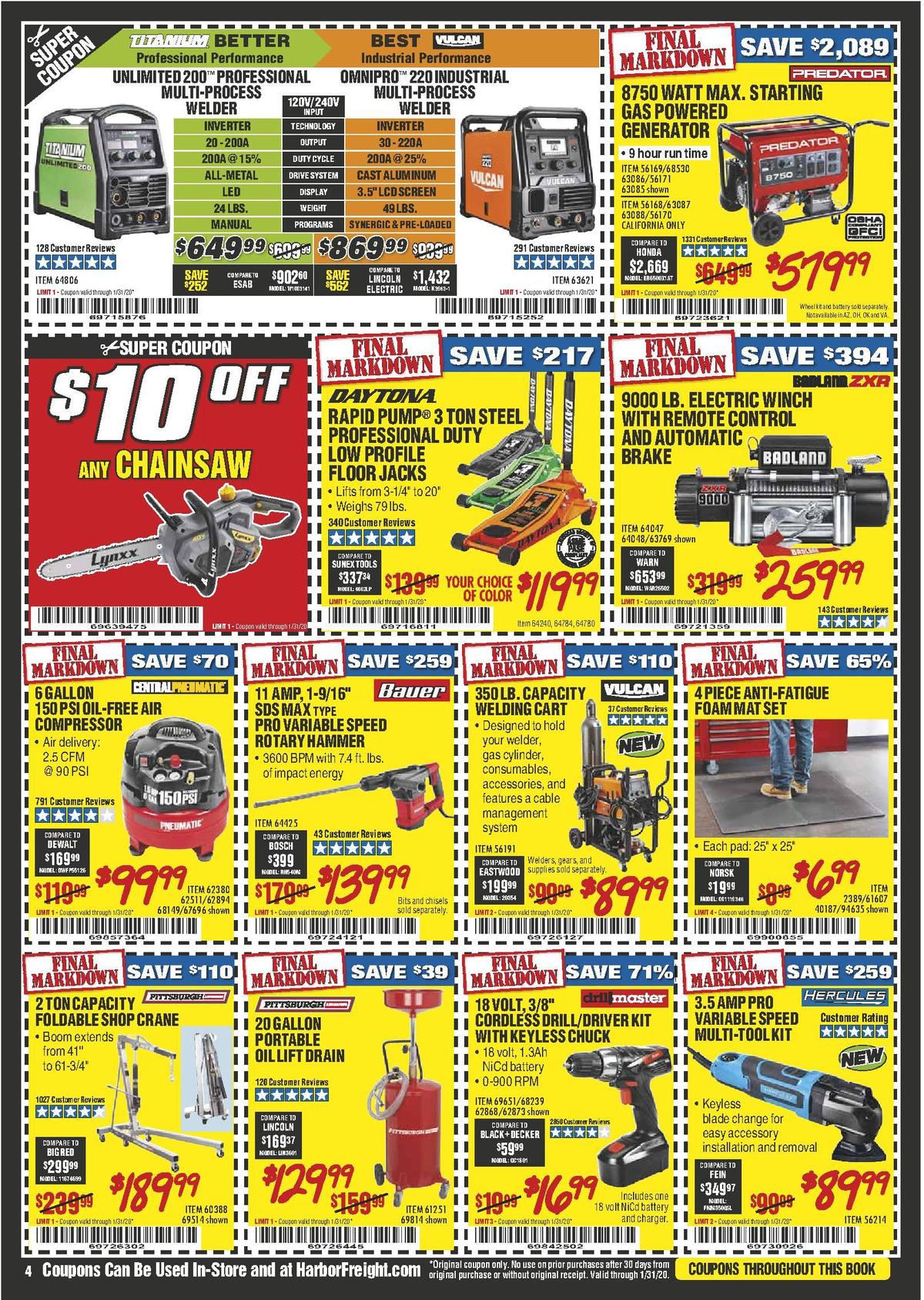 Harbor Freight Tools Best Offers & Special Buys from January 1 Page 4