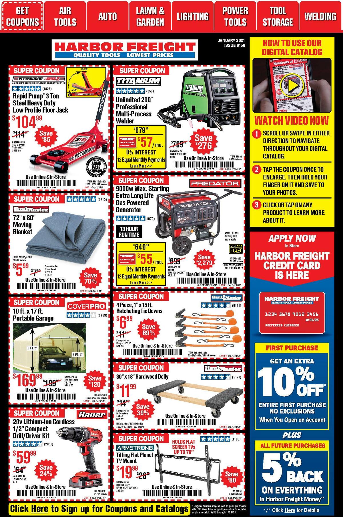 Harbor Freight Tools Best Offers & Special Buys from January 1