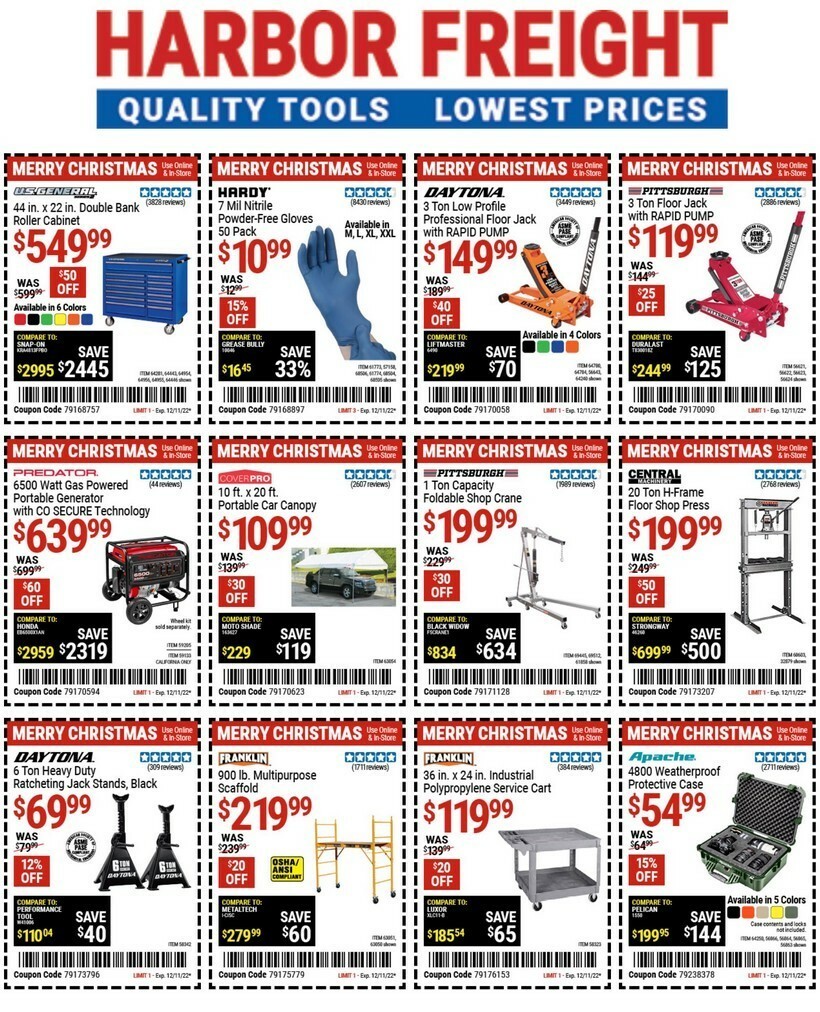 Harbor Freight Tools Best Offers & Special Buys From November 29