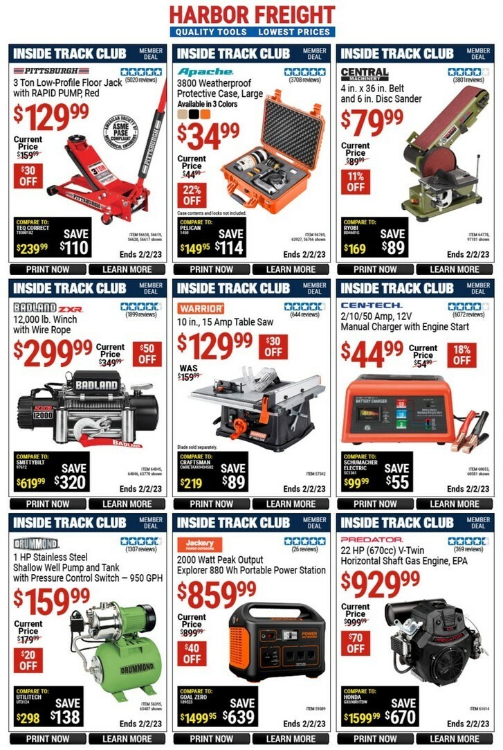 Harbor Freight Tools Inside Track Club Member Deals Best Offers