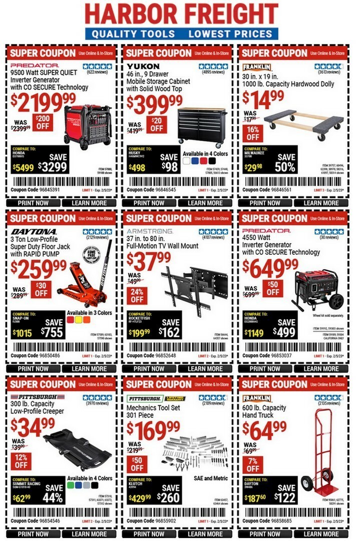 Harbor Freight Tools Best Offers And Special Buys From January 23 