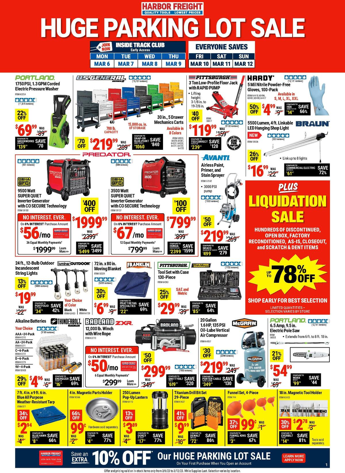 Harbor Freight Tools Best Offers & Special Buys from March 6