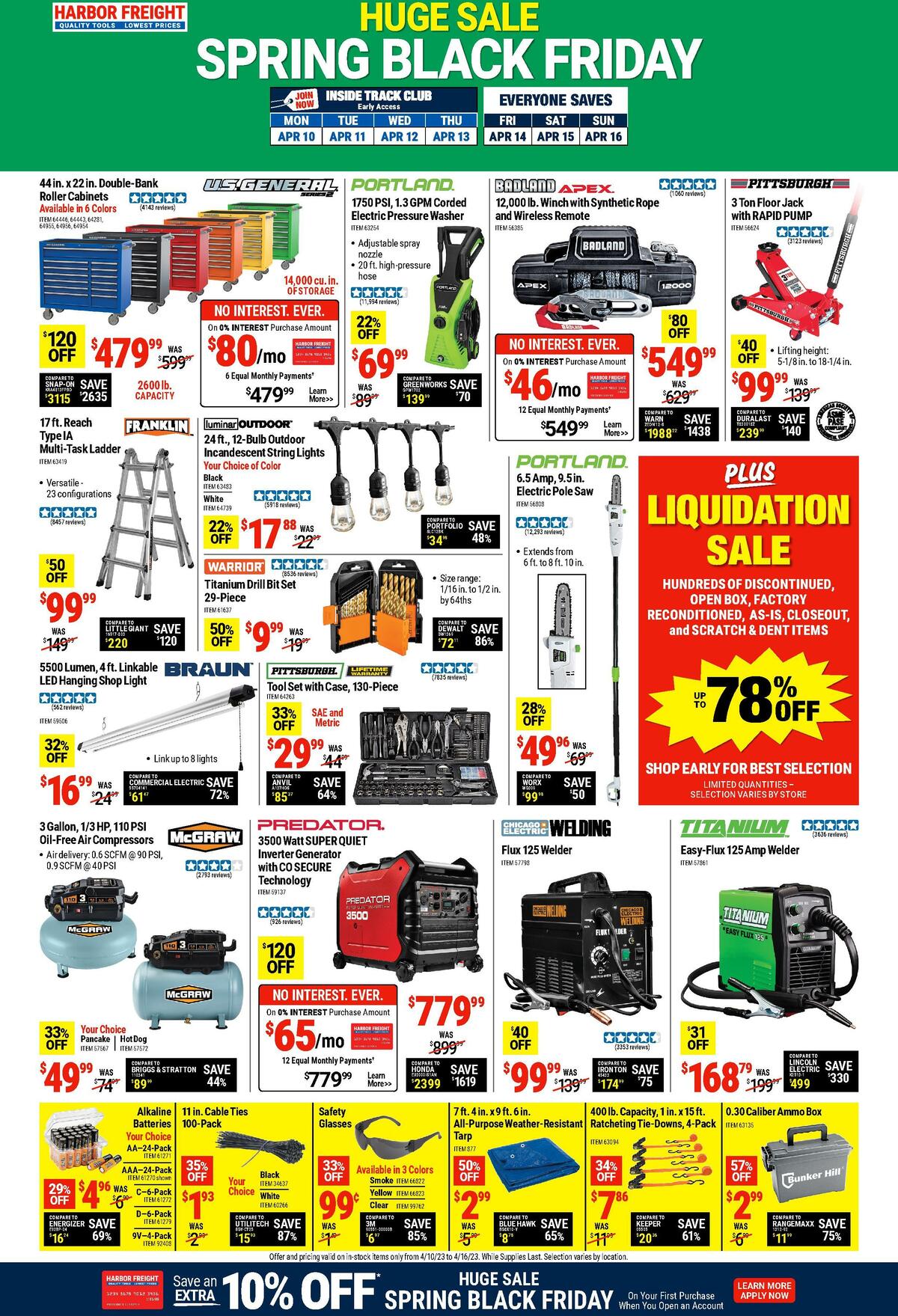 Harbor Freight Tools Best Offers & Special Buys from April 10