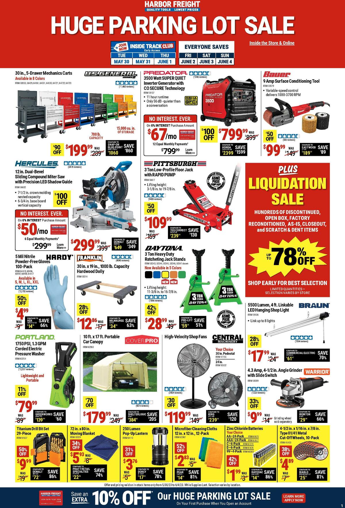 Harbor Freight Tools Best Offers & Special Buys from May 30
