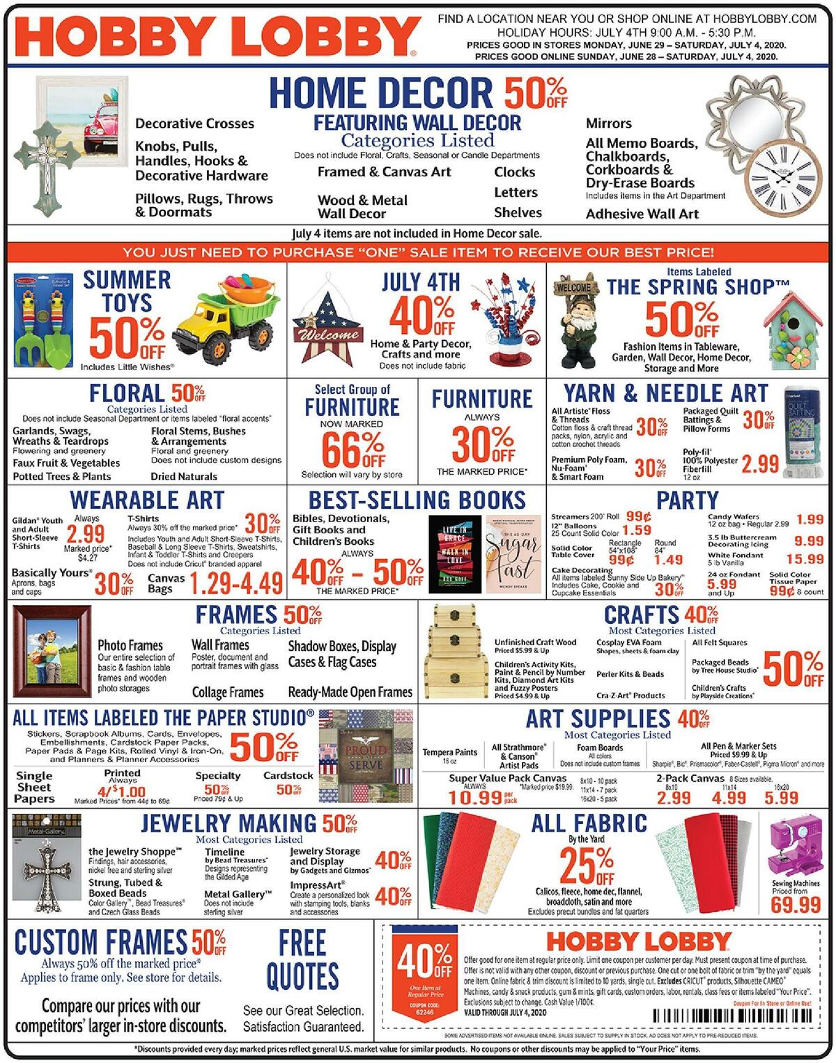 Hobby Lobby Weekly Ad From June 28   1 