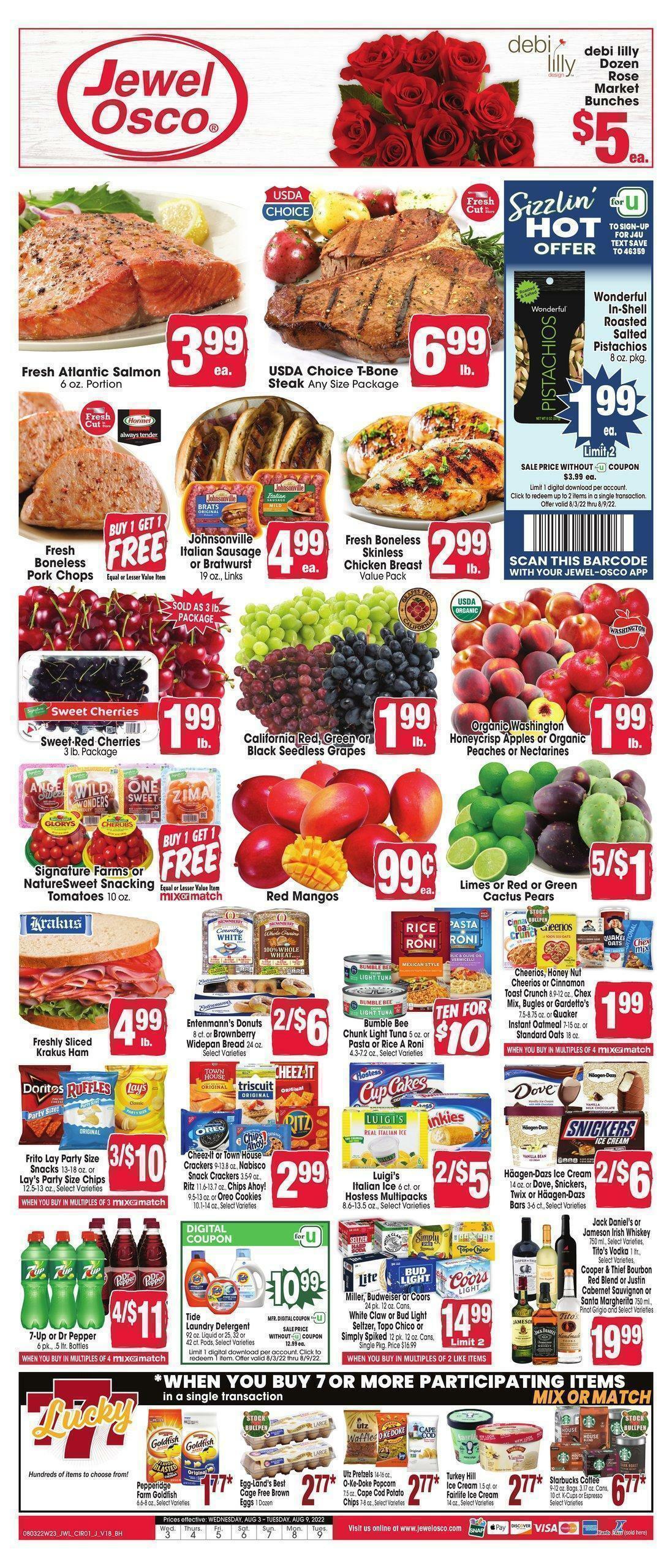 Jewel Osco Weekly Ad from August 3