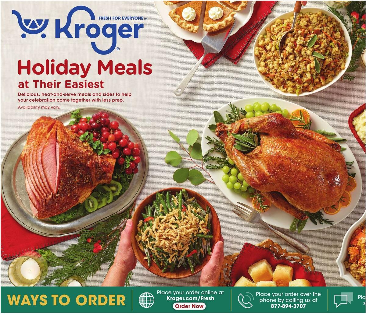 Kroger Holiday Meals Weekly Ads & Special Buys from November 3