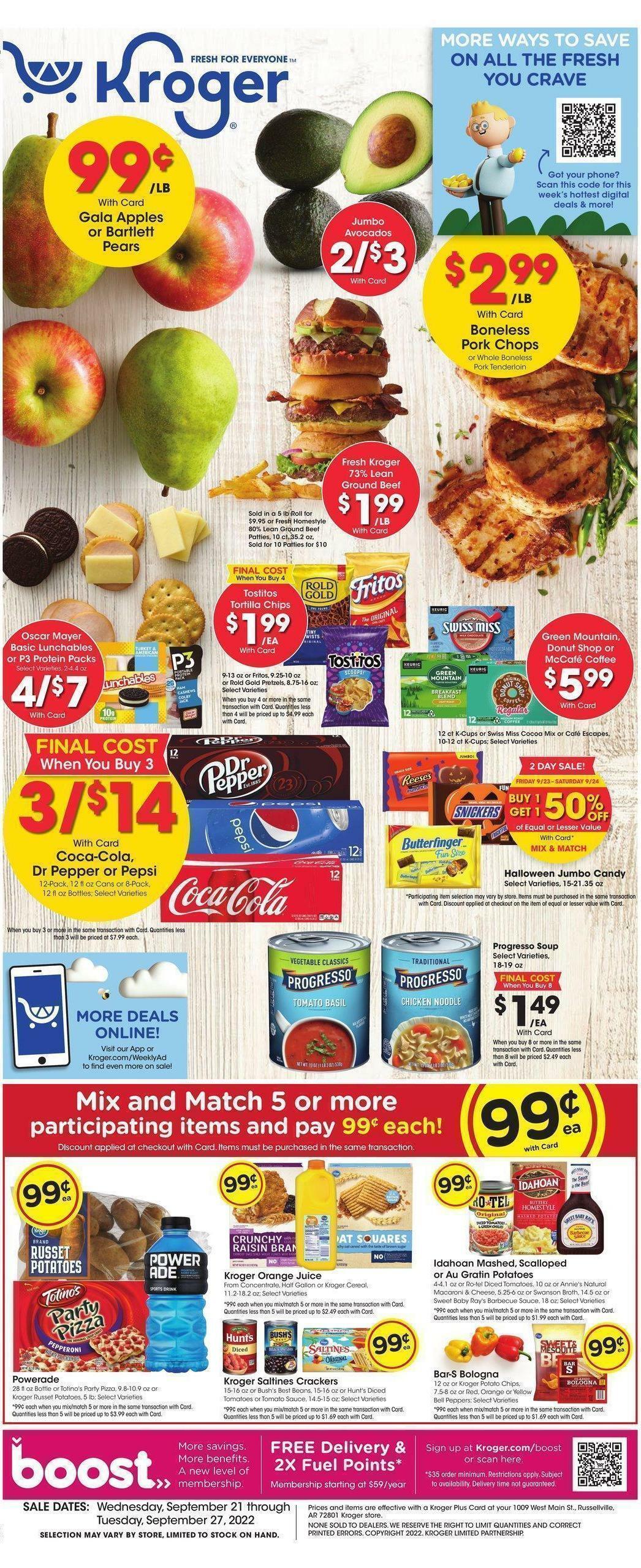 Kroger Weekly Ads & Special Buys from September 21