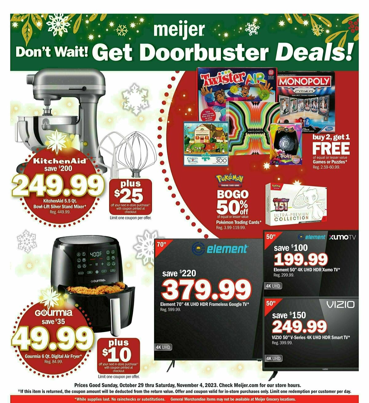 Meijer Holiday Ad Weekly Ad from October 29