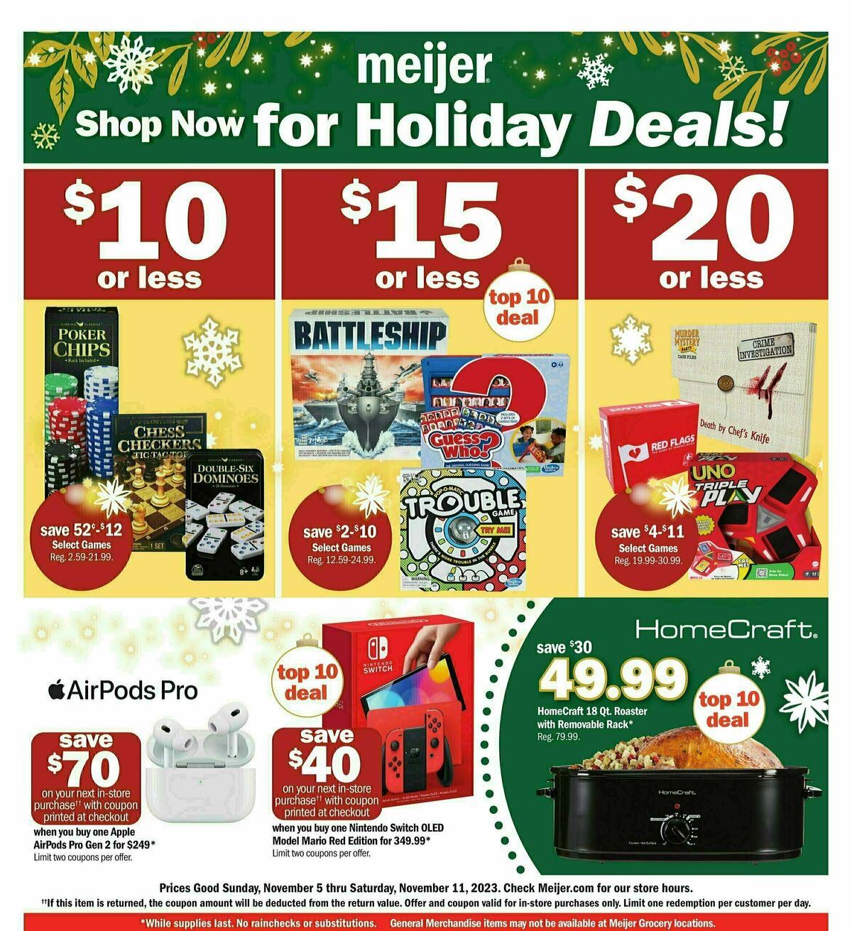 Meijer Holiday Ad Weekly Ad from November 5