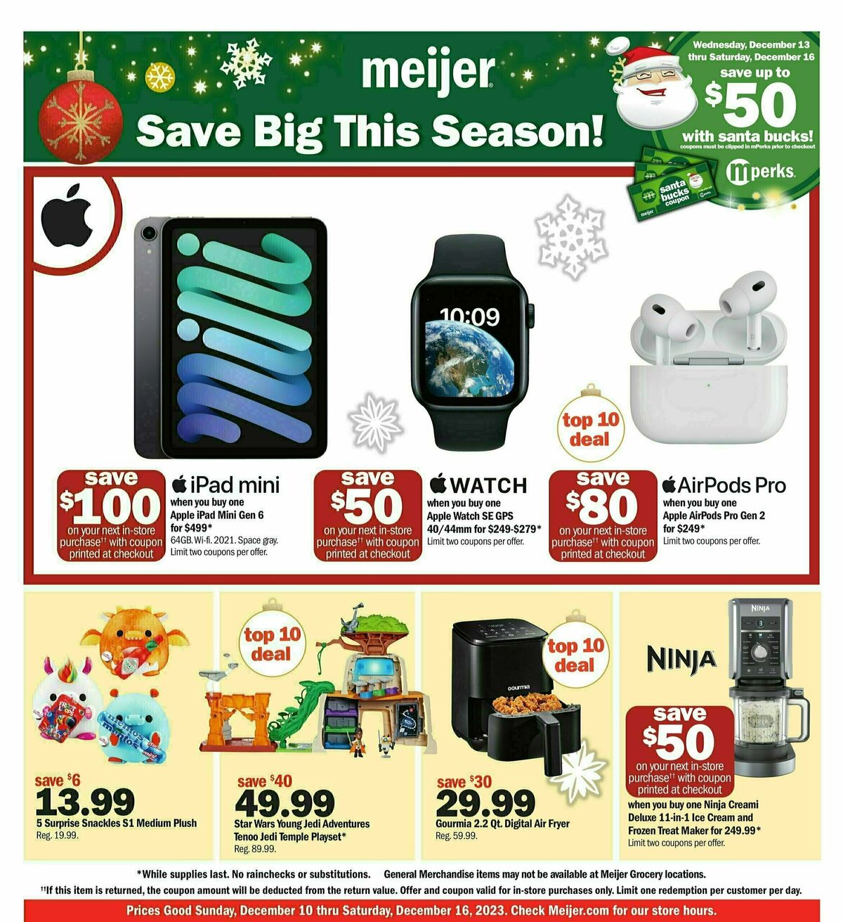 Meijer Holiday Ad Weekly Ad from December 10