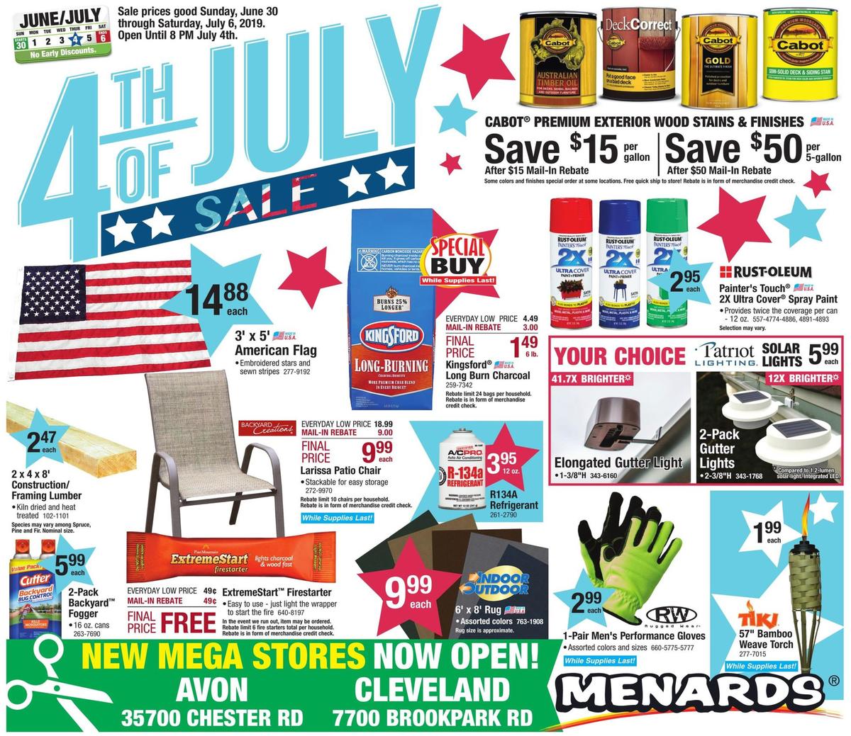 Menards 4th of July Sale Weekly Ads & Special Buys from June 30