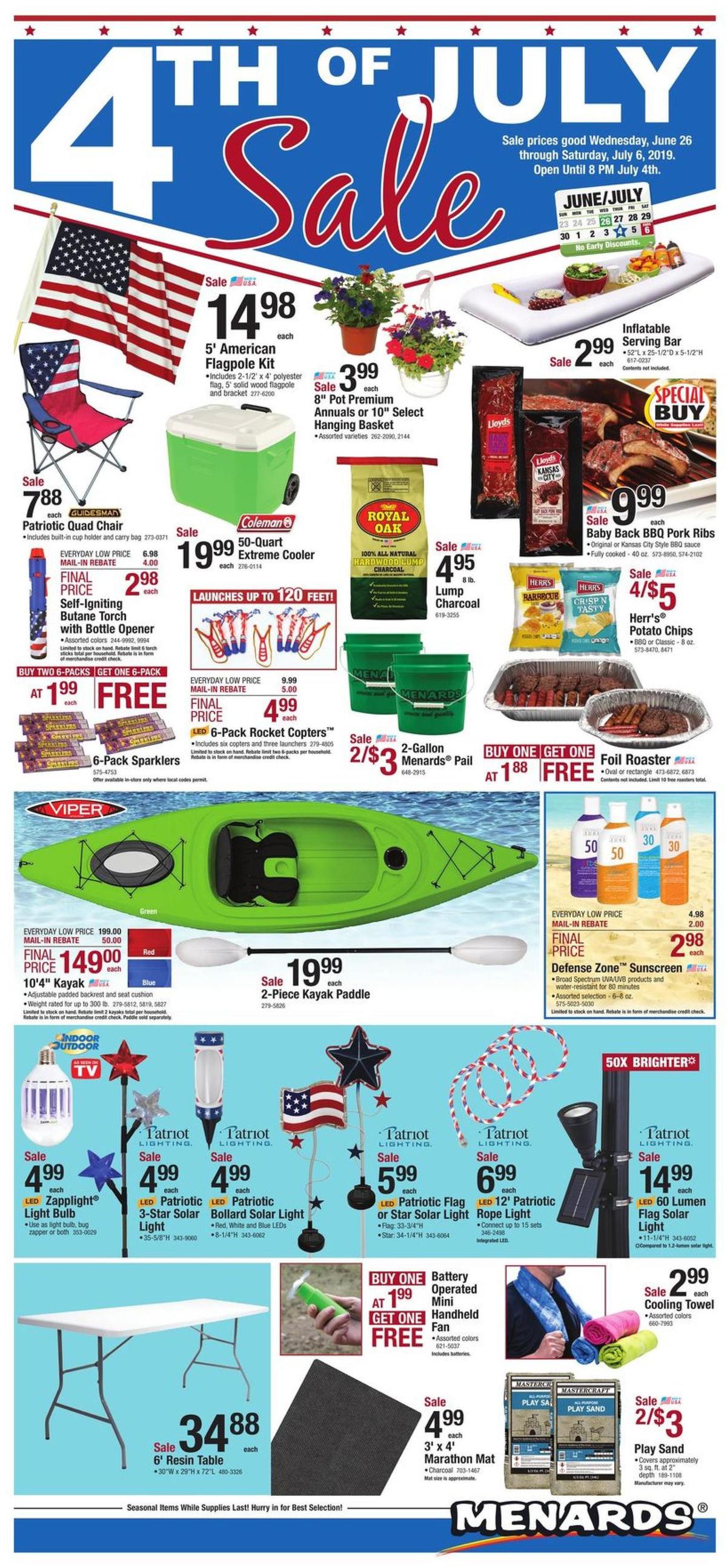 Menards 4th of July Sale Outdoor Gear Weekly Ads & Special Buys from