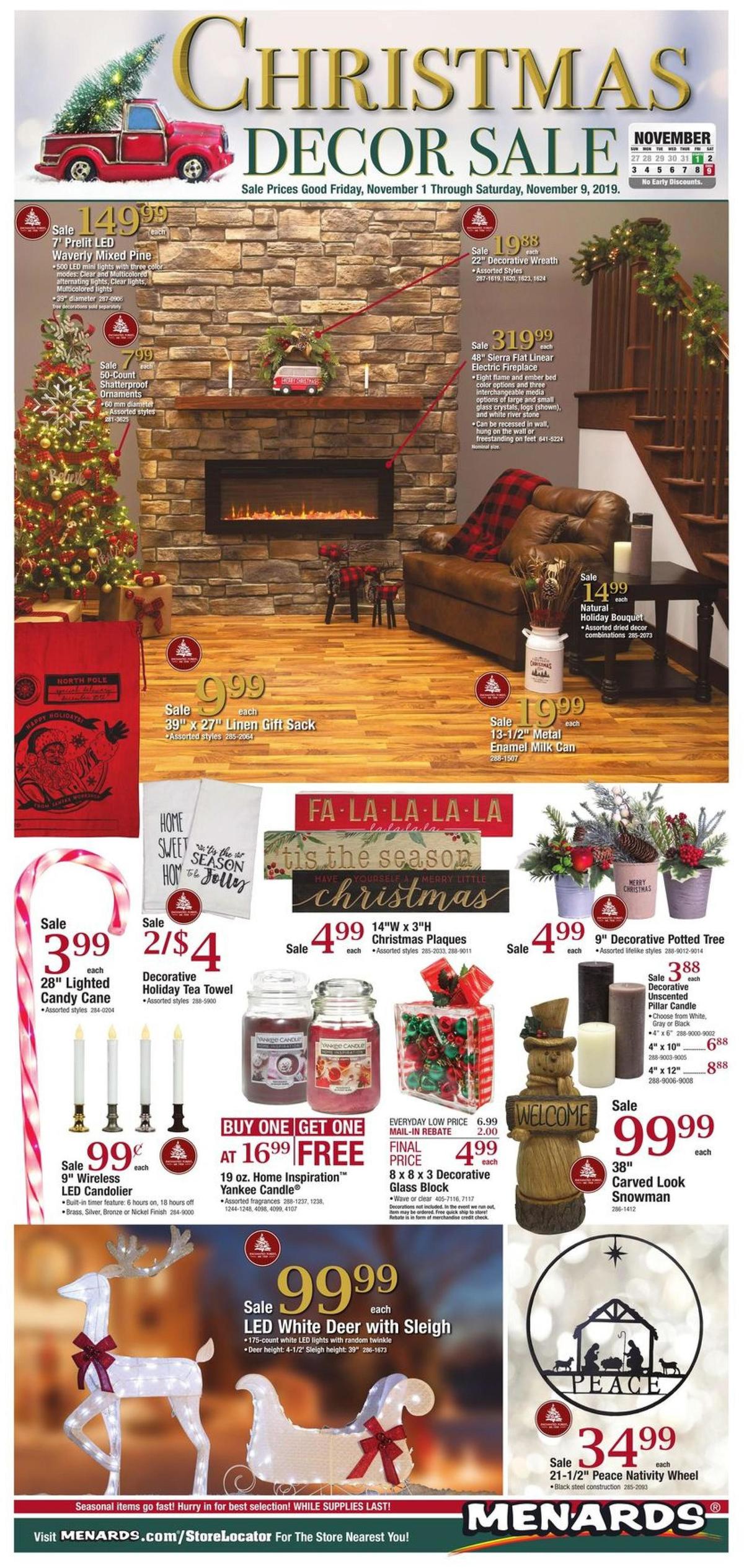 Menards Christmas Decor Sale Weekly Ads & Special Buys from November 1