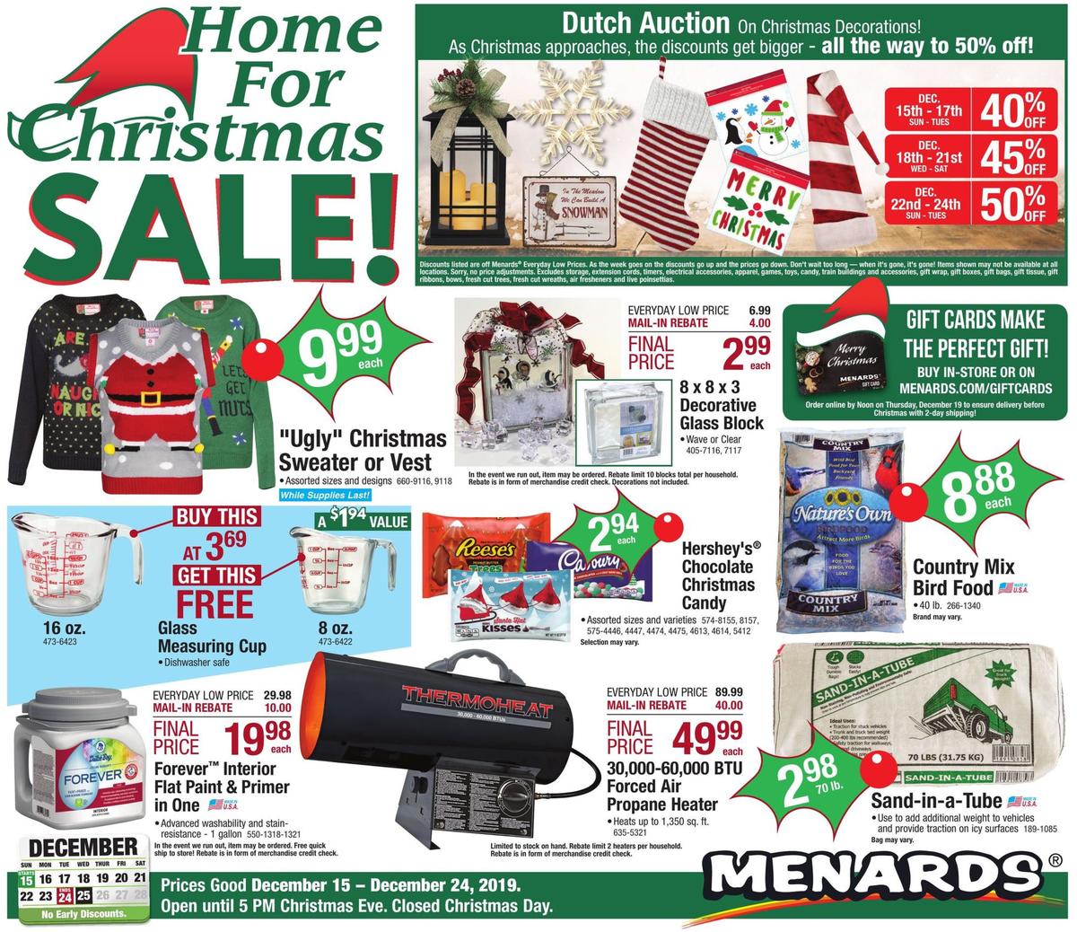 Menards Home For Christmas Sale Weekly Ads & Special Buys from December 15