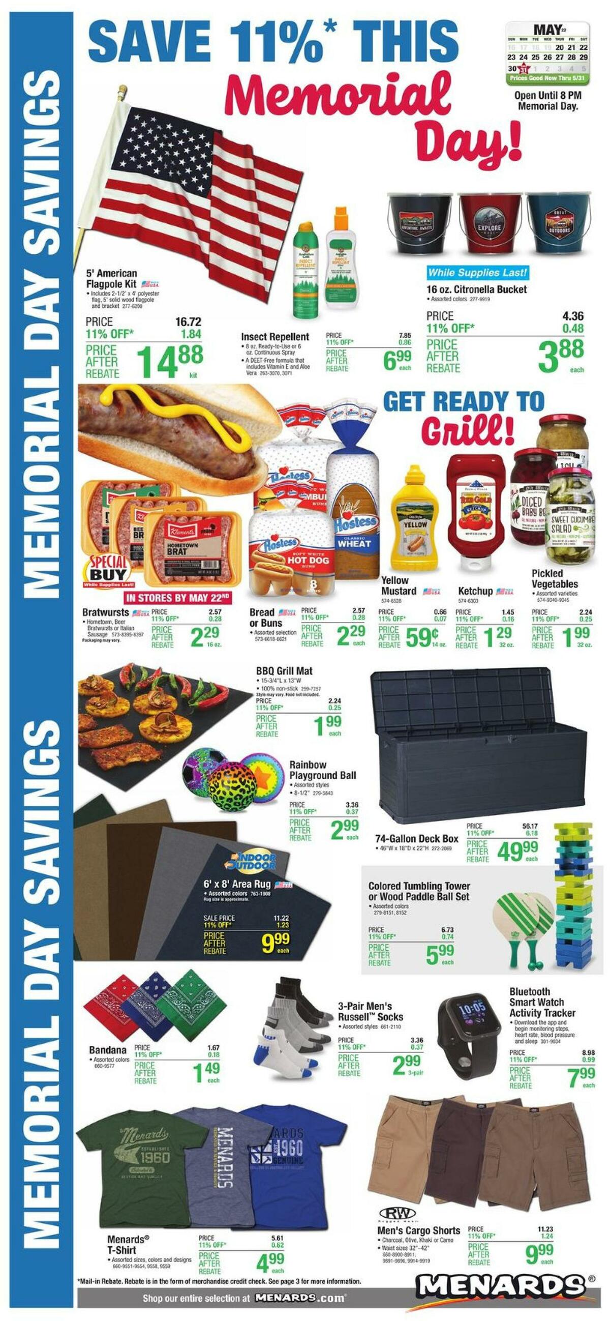 Menards Memorial Day Fun Weekly Ads & Special Buys from May 20