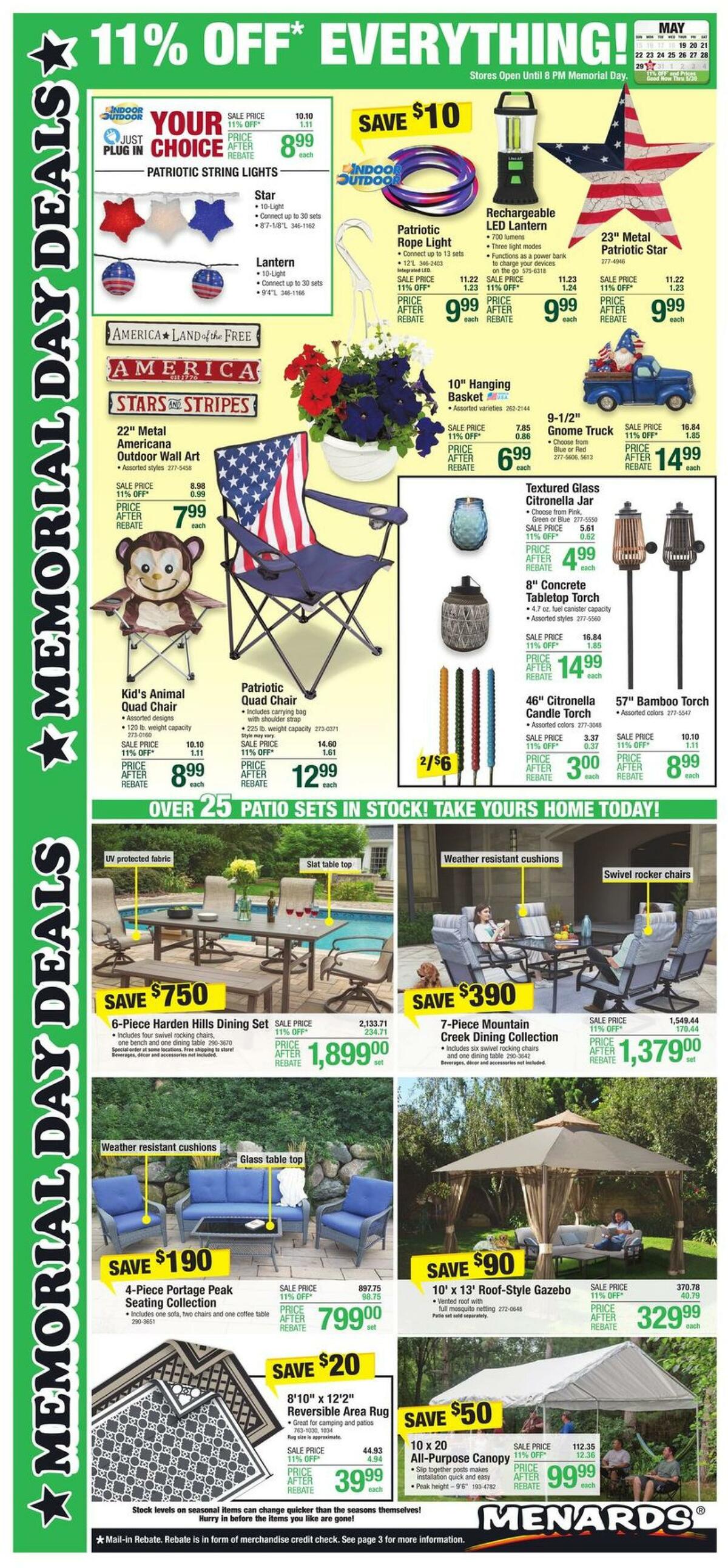 Menards Memorial Day Weekly Ads & Special Buys from May 19