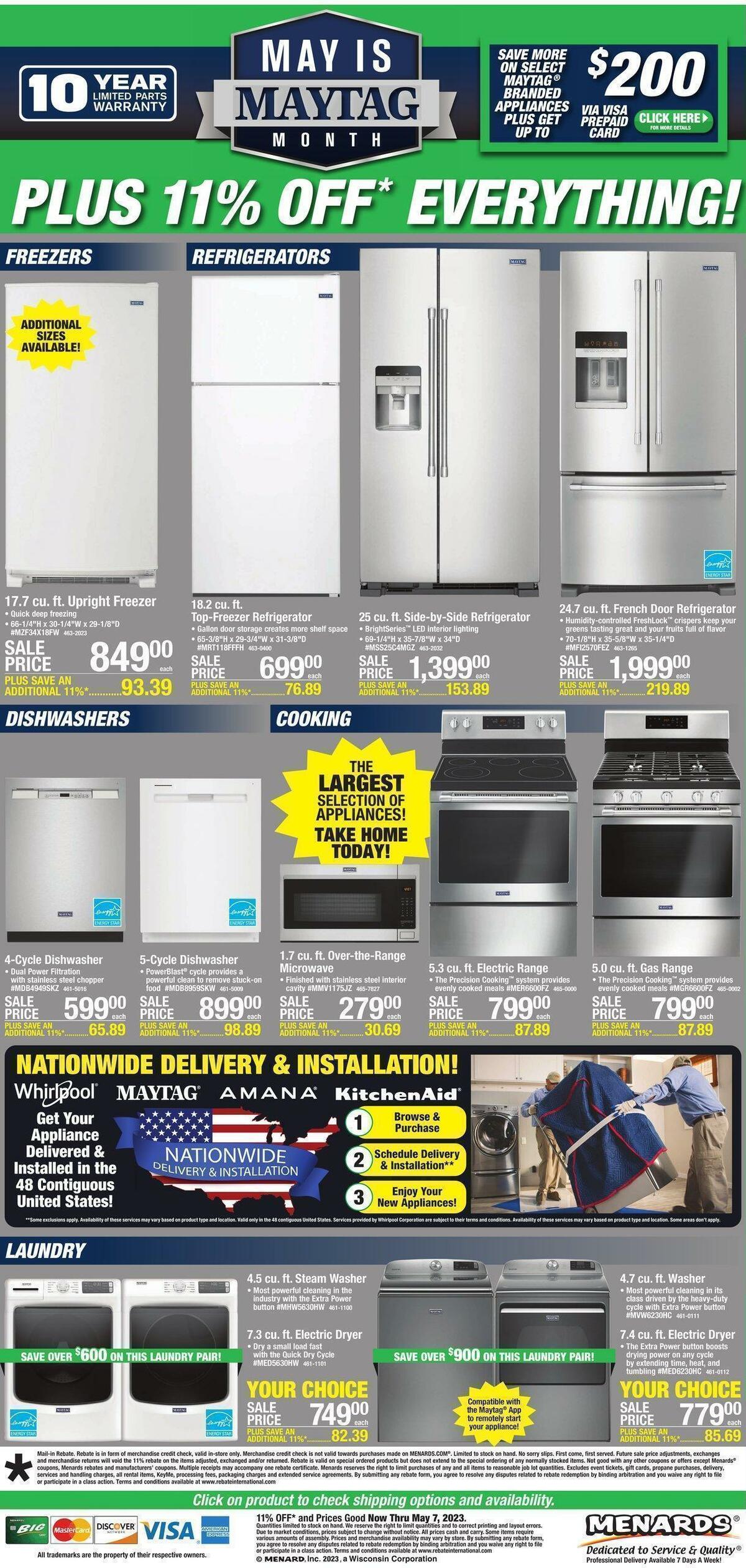 Menards May is Maytag Weekly Ads & Special Buys from April 26