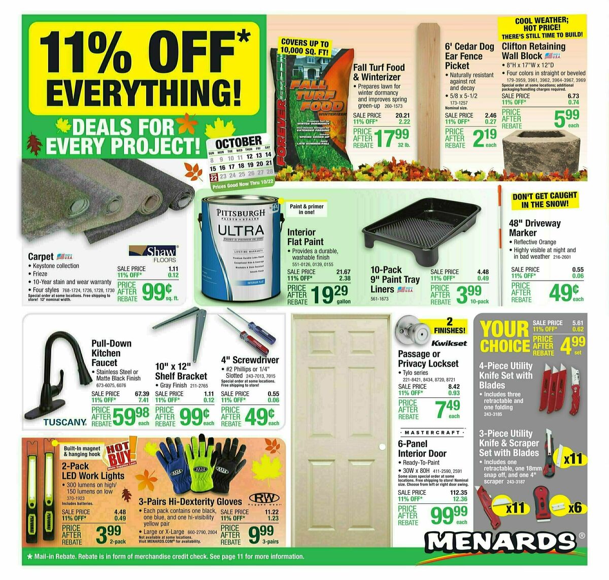 Menards Weekly Ads & Special Buys from October 11