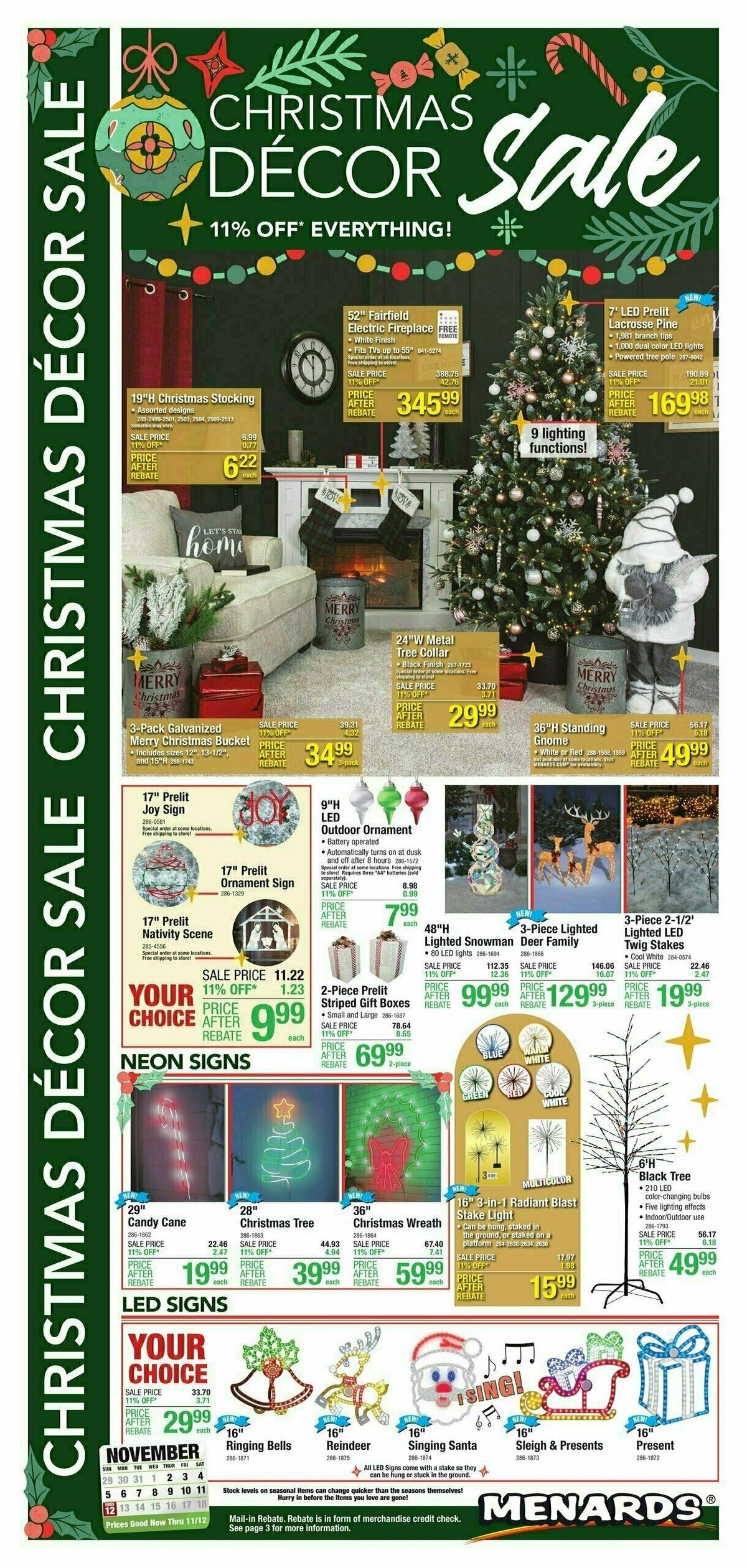 Menards CHRISTMAS DECOR Weekly Ads & Special Buys from November 1