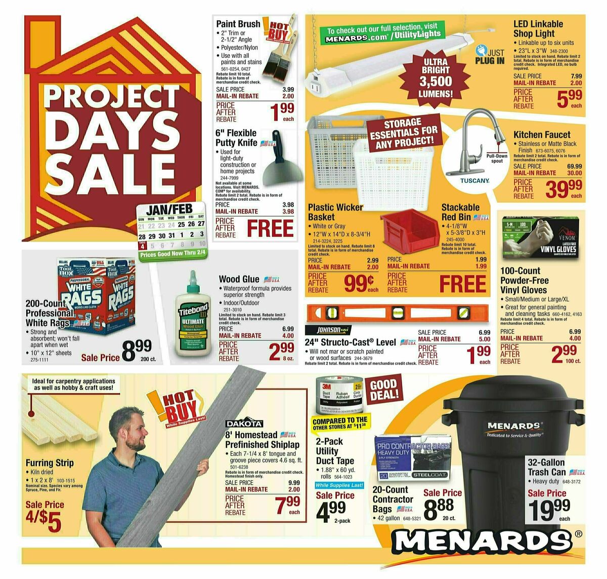 Menards Project Days Sale Weekly Ads & Special Buys from January 24