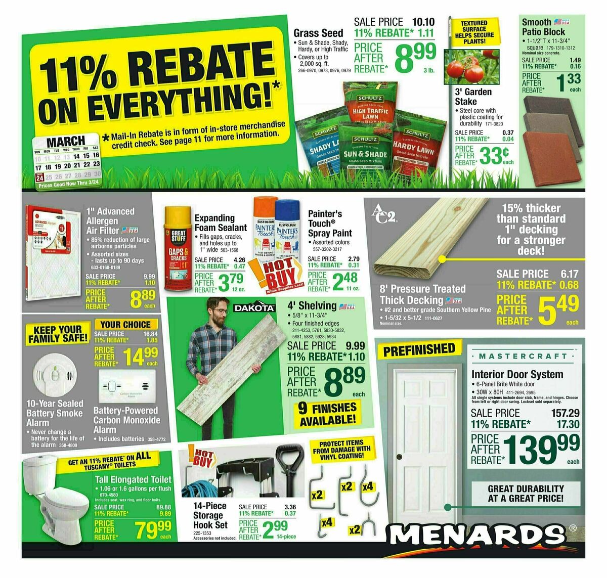 Menards 11 Rebate Sale Weekly Ads & Special Buys from March 13