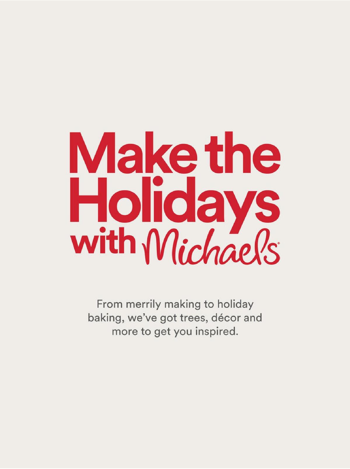 Michaels Holiday Ad This Week from October 30