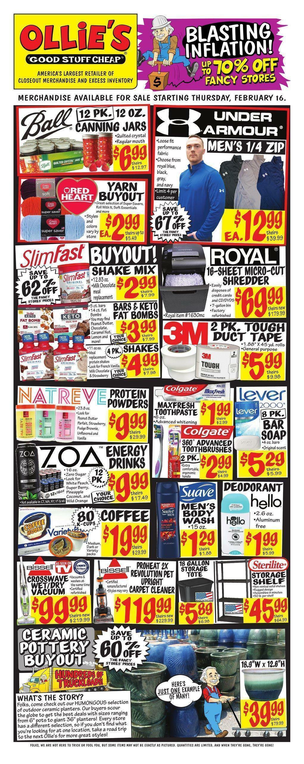 Ollie's Bargain Outlet Outlet Weekly Ad from February 16