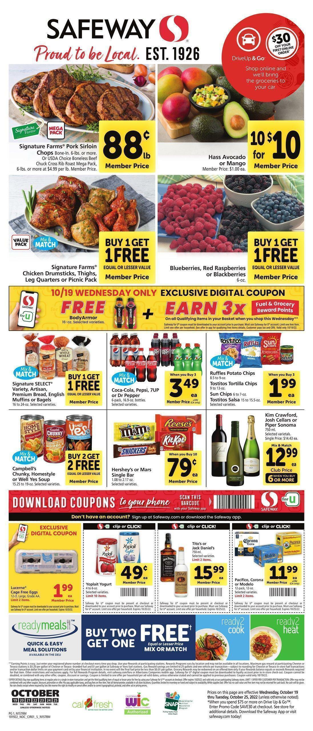 Safeway Weekly Ads & Special Buys from October 19