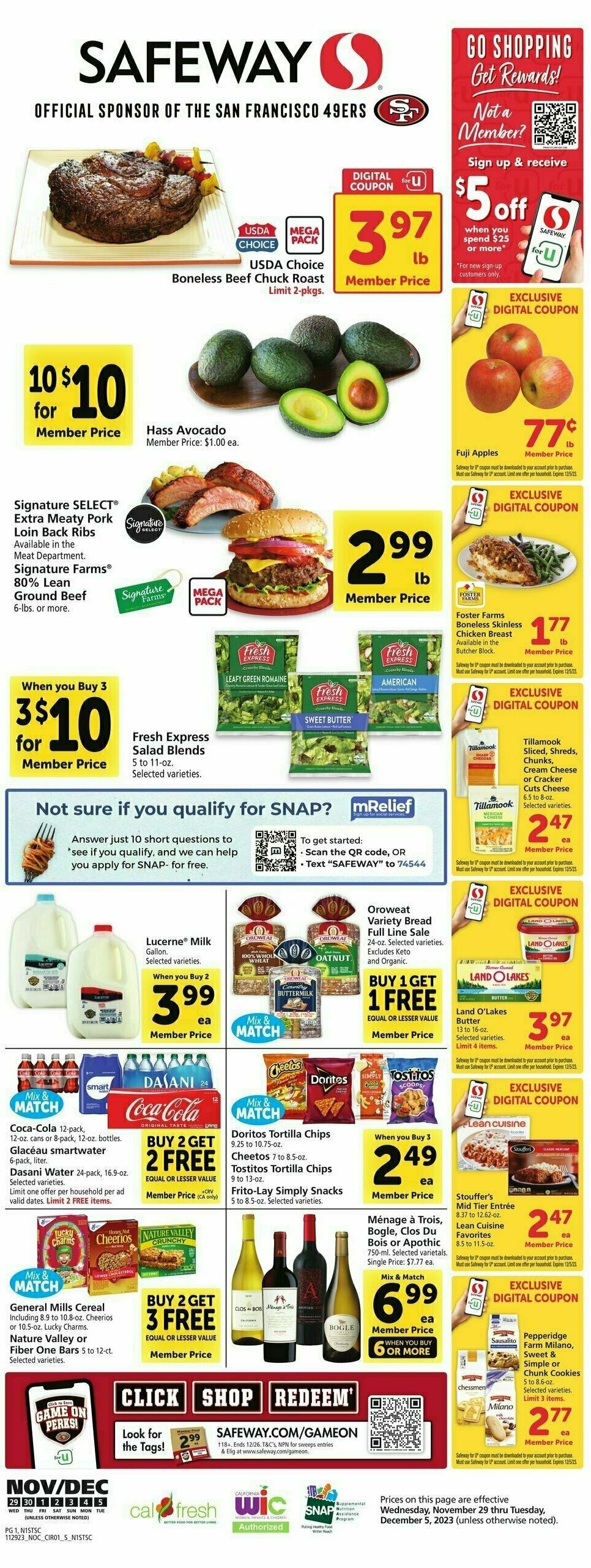 Safeway Weekly Ads & Special Buys from November 29