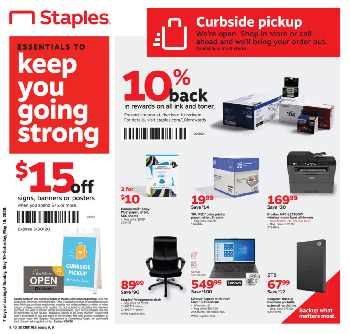 Staples Staples weekly ad from May 10