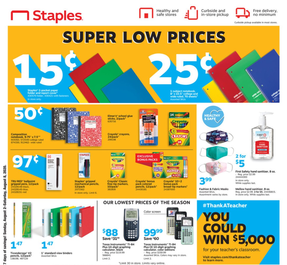 Staples Staples weekly ad from August 2