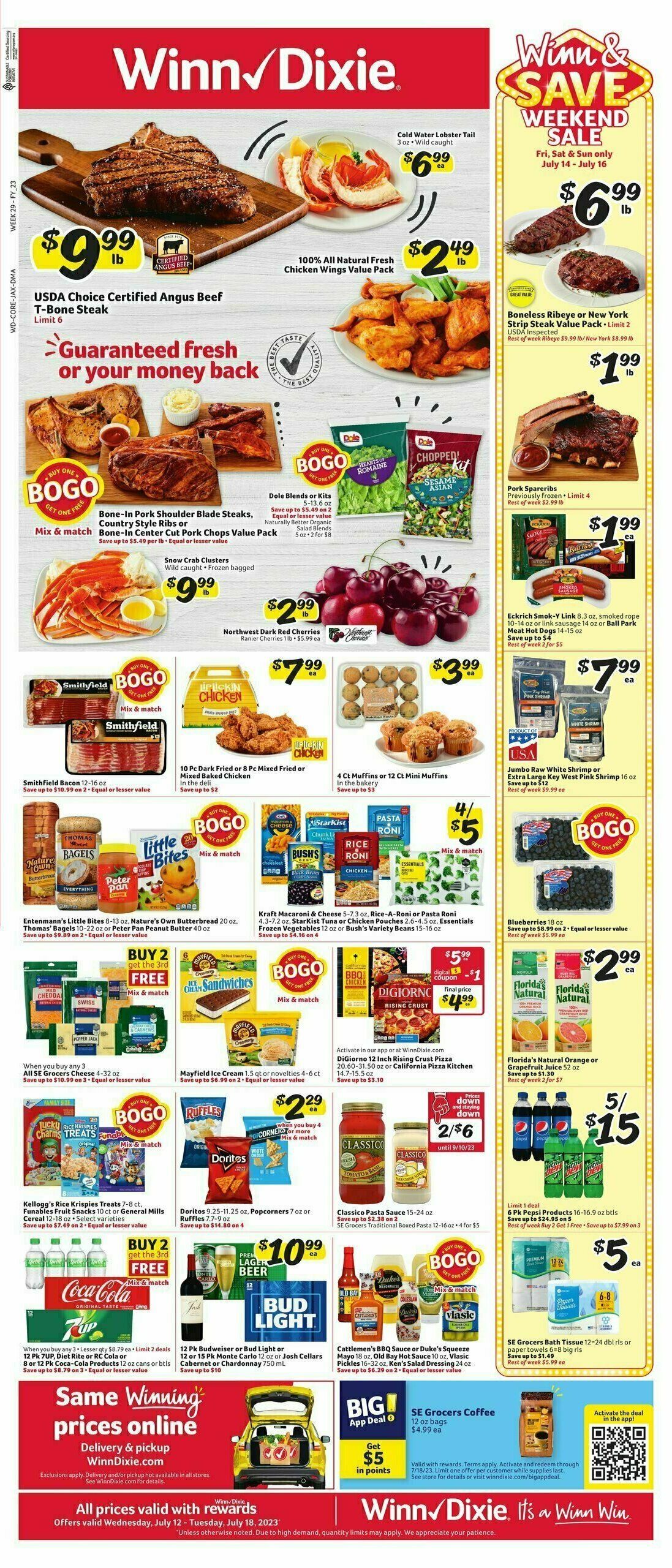 WinnDixie Weekly Ad from July 12