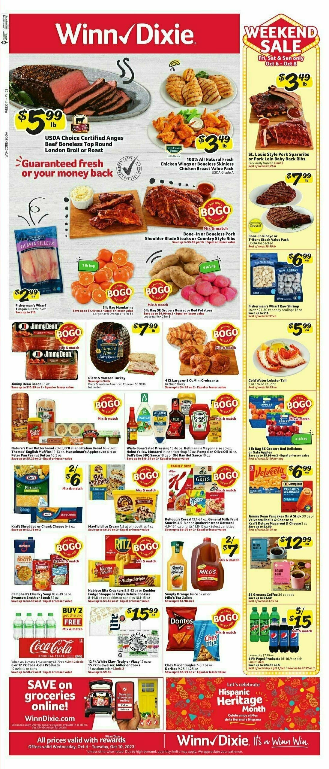 WinnDixie Weekly Ad from October 4